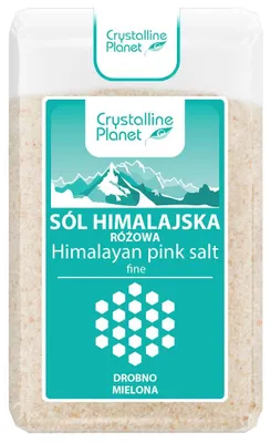SÓL HIMALAJSKA RÓŻOWA DROBNO MIELONA 600 g - CRYSTALLINE PLANET