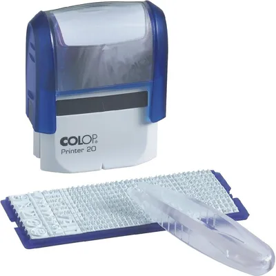 Produktbild von Colop Printer 20/1 Set, Selbstfärbestempel, Unterschriftsstempel, 14 x 38 mm, Rot, Weiß, Kunststoff, Schwarz