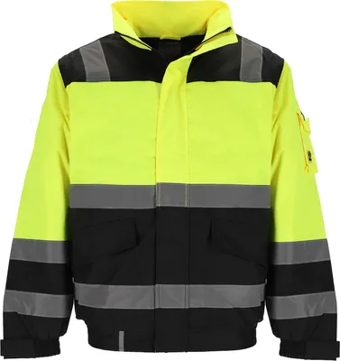 Produktbild von Terratrend Job Herren Warnschutz-Pilotenjacke - Arbeitsjacke Warnschutzjacke Warnjacke in Gelb-Schwarz Größe 3XL