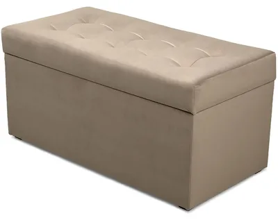 Produktbild von MG Design Polsterhocker Beige 45x90 cm - Stauraum 100L, bis 300 kg, samtig-weich mit Schimmer, pflegeleicht, für Wohnzimmer & Flur
