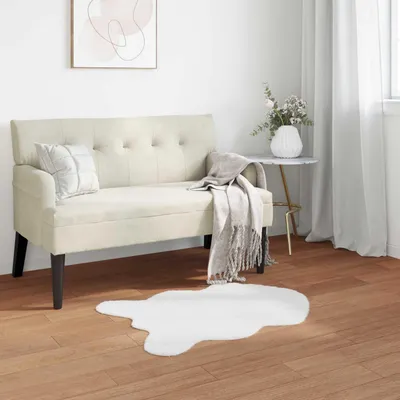 Produktbild von "Schlussverkauf" moderne Teppich - Wohnzimmer Kunstfell Hasen Teppich Olite Weiß 50x80 cm Polyester  C12703