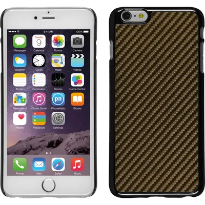 Produktbild von PhoneNatic Case kompatibel mit Apple iPhone 6 Plus / 6s Plus - Hülle bronze Carbonoptik Hard-case + 2 Schutzfolien