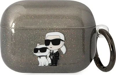Immagine prodotto di Karl Lagerfeld Klaphnkctgk Airpods Procover Czarny/Nero Glitter Karl&Choupette