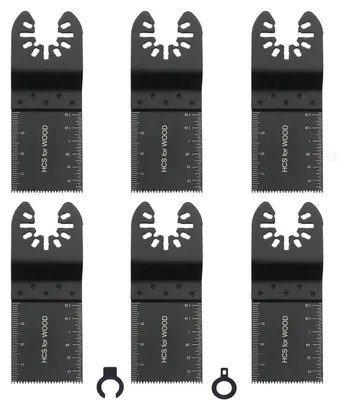 Zdjęcie produktu dla Ostrza oscylacyjne do obróbki drewna, zestaw 6 sztuk, kompatybilne z Dewalt, Dremel, Bosch, Makita