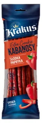 Produktbild von Krakus Kabanosy mit süßer Paprika, geräuchert und getrocknet, 95 g