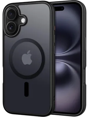 Produktbild von iPhone 16 Hülle mit MagSafe Kameraschutz Stoßfest Kratzfest Transluzent A-Schwarz