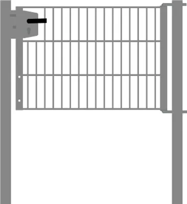 Produktbild von Drahtgittertor 1-flügelig, Durchgangslichte: 95 cm, Gesamtbreite inkl. Pfosten: 107 cm - Ausführung: verzinkt, Höhe: 63 cm