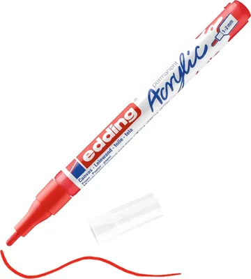 Zdjęcie produktu dla Marker akrylowy edding 5300 czerwony drobnoziarnisty Opakowanie 10 sztuk