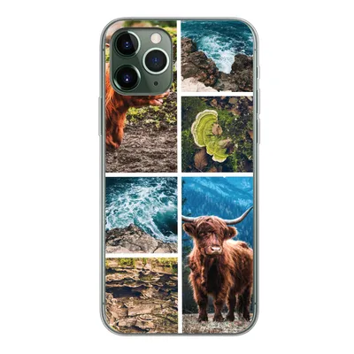 Produktbild von MuchoWow® Handyhülle Schutzhülle Hülle für iPhone 11 Pro Schottische Highlander - Natur - Collage Silikon Softcase Handy Hülle - Handy