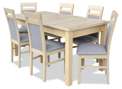 Obrázek produktu pro Esszimmer Set Esstisch 6x Stuhl Garnitur Tisch Gruppe 7tlg. Set Komplett Möbel