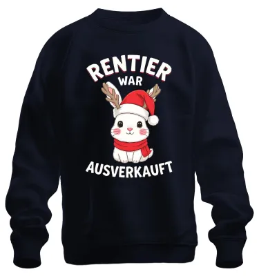 Productafbeelding van Rentier, uitverkocht voor Kerstmis. Schattige, grappige uni sweatshirt/trui, marineblauw, maat 3XL