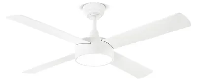 Immagine prodotto di Ventilatore da Soffitto con Luce LED Integrata, Motore DC 40W, 4 Pale Reversibili Bianco/Legno, Telecomando, Diametro 132 cm, 6 Velocità - Perenz