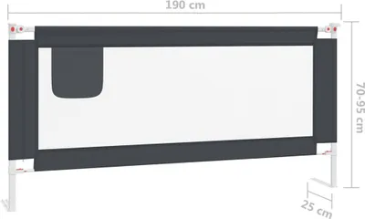 Immagine prodotto di vidaXL Protezione letto bambino grigio scuro 190x25 cm tessuto