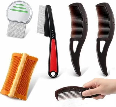 Produktbild von 5-teiliges Kamm- und Bürstenset zur Kopfhautpflege mit Schuppenkämmen und Massagebürste
