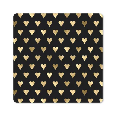 Produktbild von MuchoWow® Mauspad Mousepad Muster - Herz - Gold 20x20 cm - Mousepads - Maus Mat - Pad - Mausunterlage - Desk Mat - Bureauartikeln