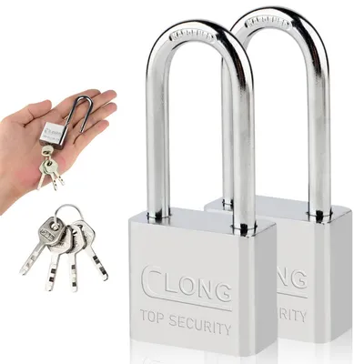 Image de Cadenas en acier de 30 mm, lot de 2, avec 8 clés, étanches, pour une utilisation en extérieur