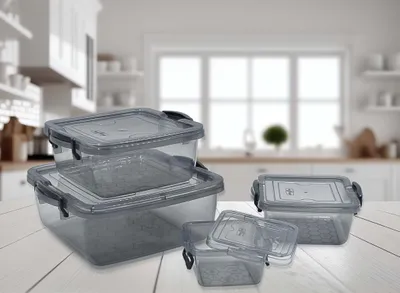 Produktbild von Frischhaltedosen Set 4-teilig mit Deckel für Aufbewahrung Küche Organizer Vorratsdosen Lunchbox 350ml-3000ml, BPA-frei, Spülmaschinenfest und Mikrowellen Sicher