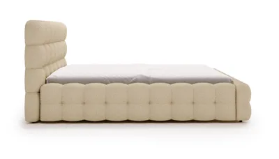 Obrázok produktu pre Čalúnená posteľ 160x200 Parlas Bis – Elegantný dizajn, penová hmota – Kovový rošt, úložný priestor – Bouclé Beige