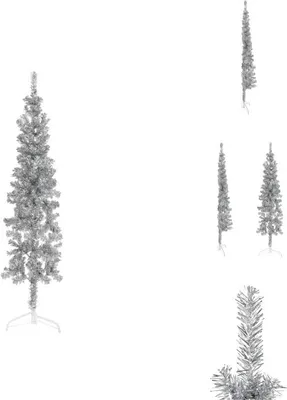 Obrázek produktu pro vidaXL Umělý poloviční stojan na vánoční stromek slim silver 150 cm - Vánoční stromky
