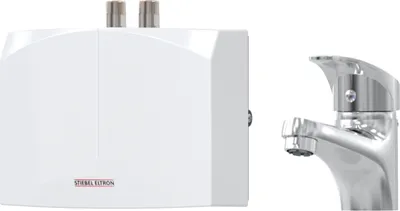 Produktbild von STIEBEL ELTRON hydraulischer Mini-Durchlauferhitzer DNM 3 + MAE-W mit Einhebelmischer fürs Handwaschbecken, 3,5 kW, mit Stecker, drucklos, 205970
