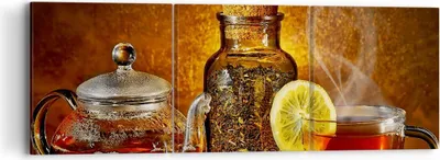 Produktbild von Bild auf Leinwand - Leinwandbild - Asien tee geschmack gesundheit - 90x30cm - Wand Bild - Wanddeko - Leinwanddruck - Bilder - Kunstdruck - Wanddekoration - Leinwand bilder - Wandkunst - CA90x30-2434