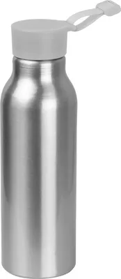 Produktbild von Alu Trinkflasche / Füllvermögen von 600 ml / mit silbergrauen Silikondeckel