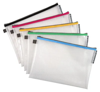 Produktbild von Exacompta 34150E Tasche EVA Reißverschluss flexibel PP DIN A4 Farben sortiert