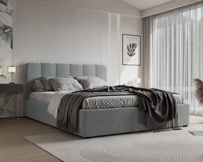 Produktbild von 4ALLHOME Polsterbett Calvin 140x200cm Bett mit Bettkasten, Lattenrost und Metallrahmen Solo 265 Hellgrau