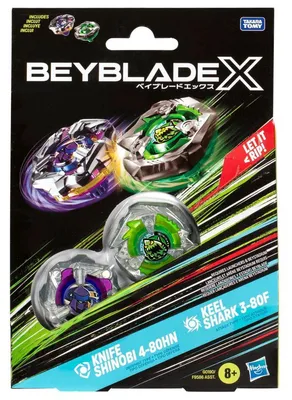 Image de Beyblade X Couteau Shinobi 4-80HN et Keel Shark 3-80F Top Dual Pack Set