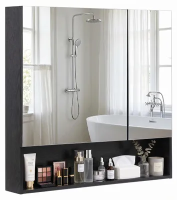Productafbeelding van Spiegelschaaf met sieradenopslag, 2 spiegeldeuren, 62x14x65 cm, voor de badkamer