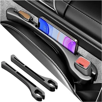 Immagine prodotto di Set di 2 coprisedili con supporto per telefono, accessori neri per i coprisedili da auto