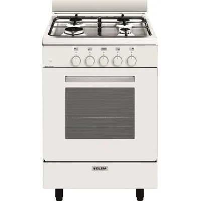 Image de Cuisinière gaz 60l 4 feux blanc - Glem - GA551GWH -