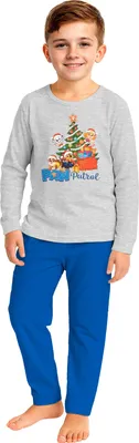 Produktbild von Paw Patrol XMAS Schlafanzug für Jungen - Christmas Kinder Winter Pyjama Set Weihnachten Langarm Oberteil mit Hose Grau/Blau 98-104