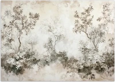 Produktbild von Vlies fototapete Nebel zwischen den Bäumen 300x210 cm Feeby Grau inkl. Kleber einfache Montage