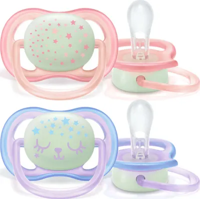Produktbild von Philips AVENT Ultra air SCF376/12 Schnuller, Ultraweicher Schnuller, Kieferorthopädisch, Silikon, Junge/Mädchen, Spülmaschinenbeständig