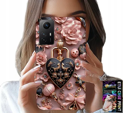Produktbild von Fall Für Xiaomi Note 12S 4G - Feminine Designs Vorhängeschloss Herz Fall + Glas