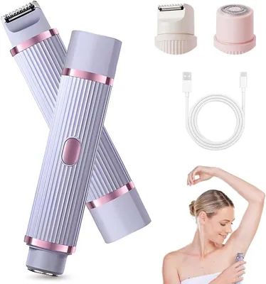 Produktbild von 2-in-1 Elektrorasierer für Frauen, Körperrasierer, wiederaufladbarer Elektrorasierer für Frauen, Damenrasierer zum Rasieren von Schamhaaren