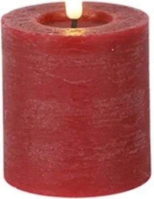 Produktbild von Countryfield LED-Stumpenkerze Rot Ø 7,5 × 8 cm, Echtwachs, Timer, IP20