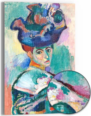 Produktbild von DEQOART Hybrid Leinwand Bild 60x90 cm 'Farbenpracht des Selbst' Wandbild Glas flach modern