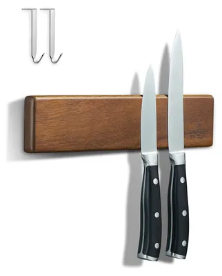 Immagine prodotto di Blocco magnetico per coltelli in legno di acacia, 26 cm, con 2 ganci