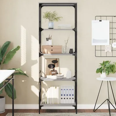 Productafbeelding van Maison Exclusive - Boekenkast met 5 planken, grijs Sonoma, 59x35x171 cm, houtvezel
