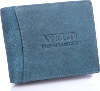 Produktbild von WILD Thing's Only Herren Geldbörse RFID Echtleder Querformat Reißverschluss Blau