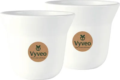 Image de Vyveo - Pot de fleurs Aalta - Lot de 2 - Blanc - 15 x 13