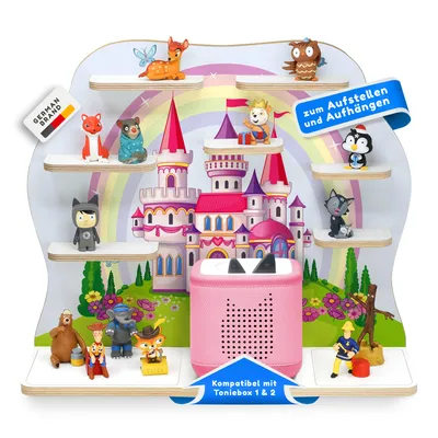 Produktbild von stadtecken® Kinder Regal für Musikbox I Geeignet für die Toniebox 1 & 2 und Tonies I Hörspiel I zum Aufstellen oder Aufhängen I Märchenschloss
