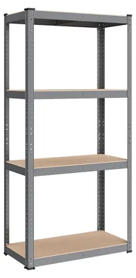 Produktbild von Graues Lagerregal – Metallrahmen – 40 x 80 x 160 cm – 130 kg pro Regal