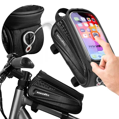 Produktbild von Zagatto Schwarzer Fahrradkoffer für Rahmen, Fahrradtasche, wasserdichte Tasche 13x23x10cm