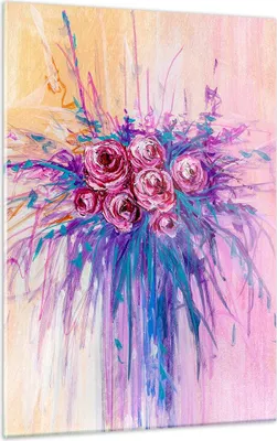 Produktbild von Bilder auf glas - Einteilig - Blumenstrauß Blumen Rosen - 50x70cm - Glasbilder - Wandbilder - Bilder - zum Aufhängen bereit - Wanddekoration aus Glas - Glas Bilder - Wandbild auf Glas - GPA50x70-4465