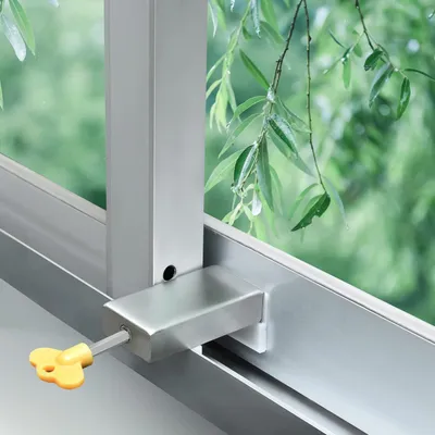 Produktbild von Sicherheitsschlösser 2 Stk, Aluminiumlegierung, für Schiebetüren und Fenster, mit Schlüssel, Kindersicherung