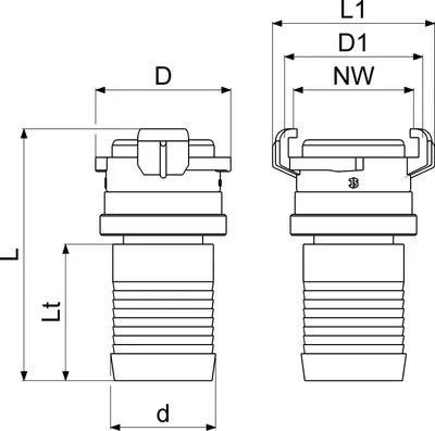 Zdjęcie produktu dla Js Schnellkupplung Mit Konter-Mu  Dn32,1 1/4",Messing,Ktw+W270