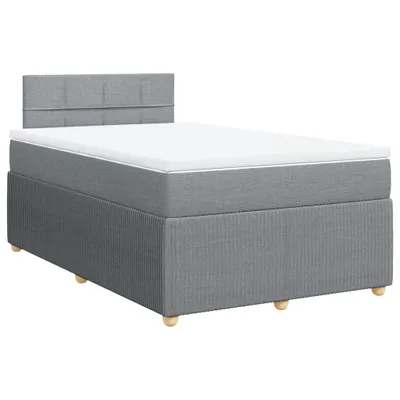 Produktbild von Boxspringbett mit Matratze Hellgrau 120x200 cm Stoff